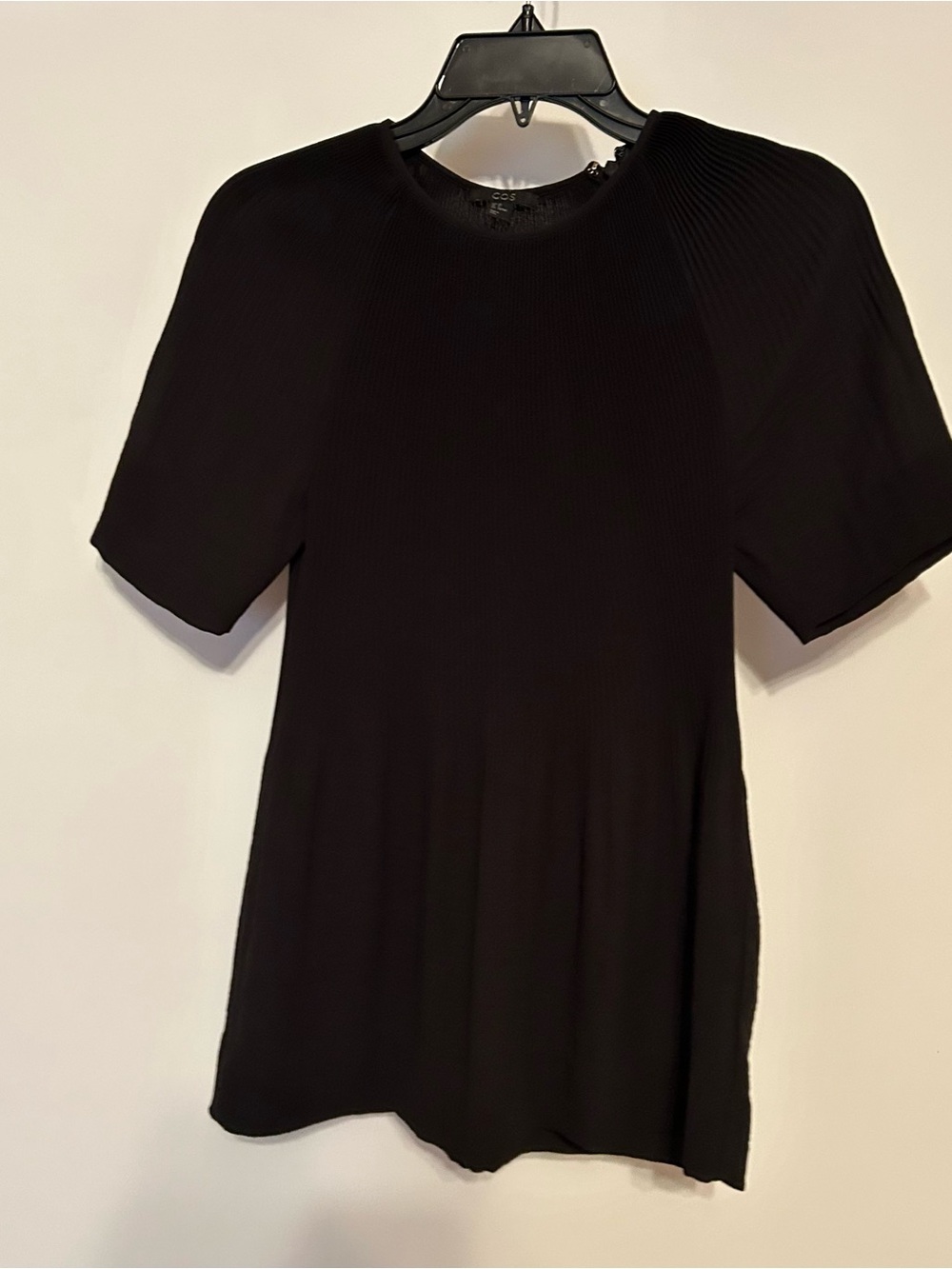 COS Black Ribbed Short-Sleeve Tee